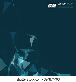 Abstract Polygonal Space Blue Background with Connecting Dots and Lines | EPS10 Vector Illustration