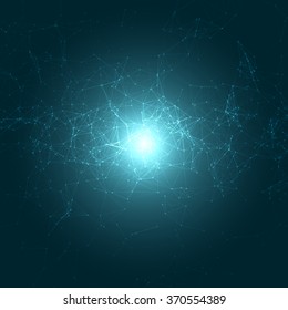 Abstract Polygonal Space Blue Background with Connecting Dots and Lines | EPS10 Vector Illustration