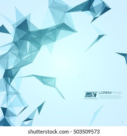 Abstract Polygonal Space Blue Background with Connecting Dots and Lines | EPS10 Vector Illustration