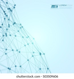 Abstract Polygonal Space Blue Background with Connecting Dots and Lines | EPS10 Vector Illustration