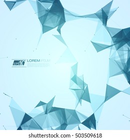 Abstract Polygonal Space Blue Background with Connecting Dots and Lines | EPS10 Vector Illustration