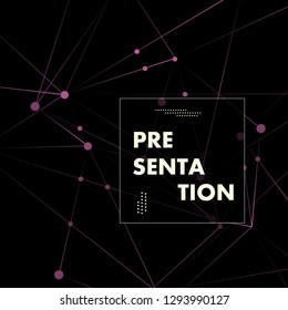 Abstract polygonal space concept illustration and connection dark background.