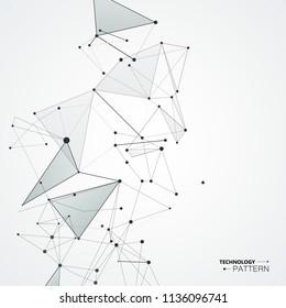 Abstract polygonal space connecting background.