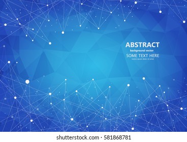 Abstract Polygonal Space  with Connecting Dots and Lines on blue screen vector - Shutterstock ID 581868781