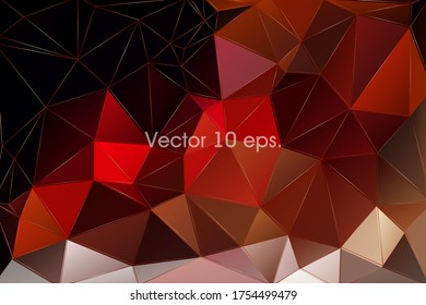 Abstract Polygonal Space Dark Background with Red Connecting Lines | EPS10 Vector Illustration