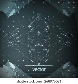 Abstract polygonal space, futuristic vector background, dark art illustration eps10