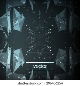 Abstract polygonal space, futuristic vector background, dark art illustration eps10