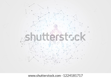 Abstract polygonal space. Geometric modern technology symbolizing the meaning of artificial intelligence. Social network graphic concept
