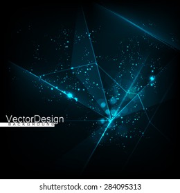 Abstract Polygonal Space Glow Dark Background 