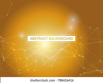 Abstract Polygonal Space Gold Background with Connecting Dots and Lines | EPS10 Vector