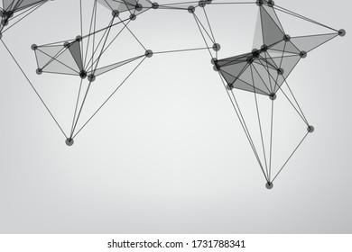 Abstract Polygonal Space Gray Background. Technology connecting dots and line.