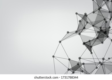 Abstract Polygonal Space Gray Background. Technology connecting dots and line.