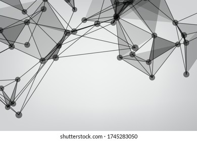 Abstract Polygonal Space Gray Background. Technology connecting dots and line.