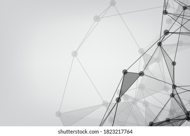 Abstract Polygonal Space Gray Background. Technology connecting dots and line.