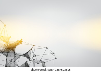 Abstrakter polygonaler, grauer Hintergrund. Technologie zum Verbinden von Punkten und Linie.
