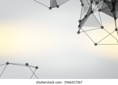 Abstract Polygonal Space Gray Background. Technology connecting dots and line.