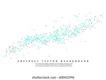 Abstract Polygonal Space Gray Background with Connecting Dots and Lines
