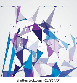 Abstract Polygonal Space Gray Background with Connecting Dots and Lines