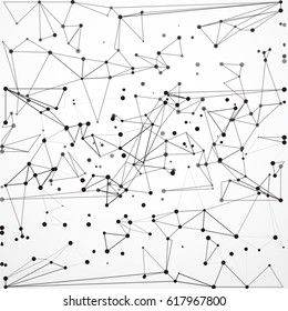Abstract Polygonal Space Gray Background with Connecting Dots and Lines