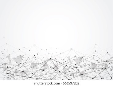 Abstract Polygonal Space Gray Background with Connecting Dots and Lines