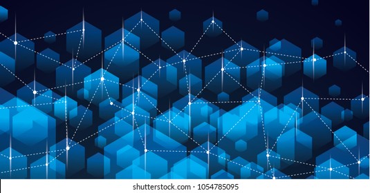 Abstract polygonal space low poly dark background with connecting dots and lines. Connection structure