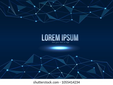 Abstract polygonal space low poly modern background with connecting dots and lines. Connection structure. Vector science background. digital vector background. Futuristic HUD background.