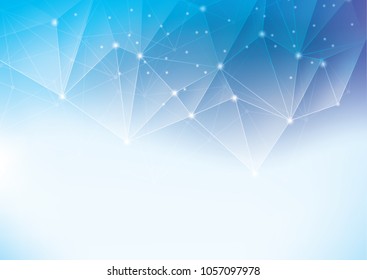 Abstract polygonal space low poly background with connecting dots and lines.