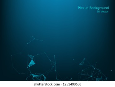 Abstract polygonal space low poly dark background with connecting dots and lines. Connection structure. 