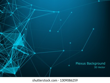 Abstract polygonal space low poly dark background with connecting dots and lines. Connection structure.