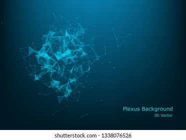 Abstract polygonal space low poly dark background with connecting dots and lines. Connection structure. Science background. Futuristic polygonal Triangular background. Wallpaper. Business .Big data.