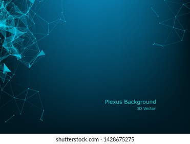 Abstract polygonal space low poly dark background with connecting dots and lines. Connection structure.