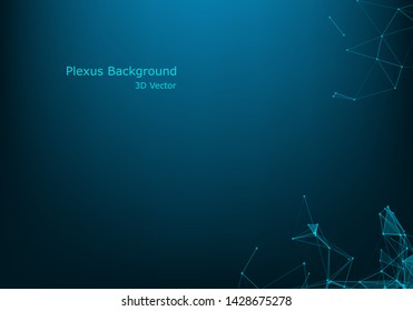 Abstract polygonal space low poly dark background with connecting dots and lines. Connection structure.