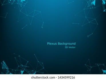 Abstract polygonal space low poly dark background with connecting dots and lines. Connection structure.