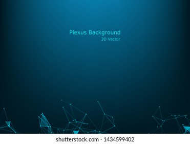 Abstract polygonal space low poly dark background with connecting dots and lines. Connection structure.