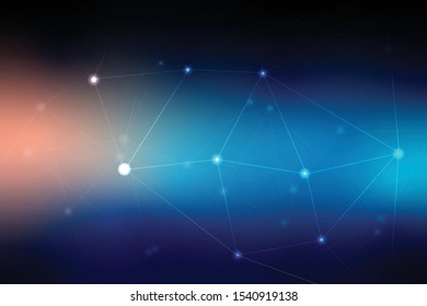 Abstract polygonal space low poly dark with connecting dots and lines. Connection structure technology and business background. 