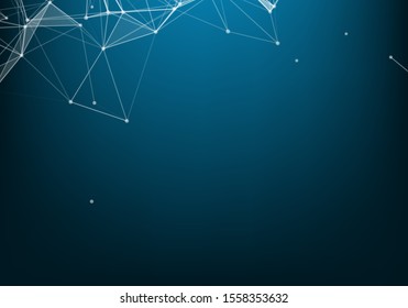 Abstract polygonal space low poly dark background with connecting dots and lines. Connection structure.
