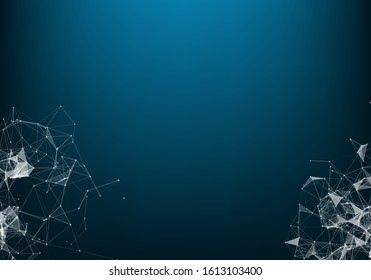 Abstract polygonal space low poly dark background with connecting dots and lines. Connection structure. Vector science background.