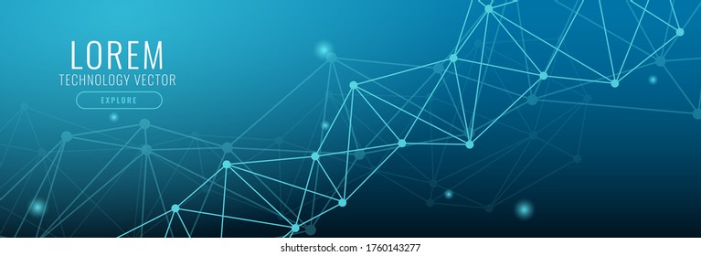 Abstract polygonal space low poly dark background with connecting dots and lines. Connection structure. 3d rendering. Molecules technology. vector Illustration.