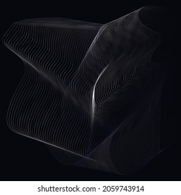 Abstrakter polygonaler Raum, Low-Poly-dunkler Hintergrund mit Verbindungspunkten und Linien. Verbindungsstruktur. 3D-Rendering