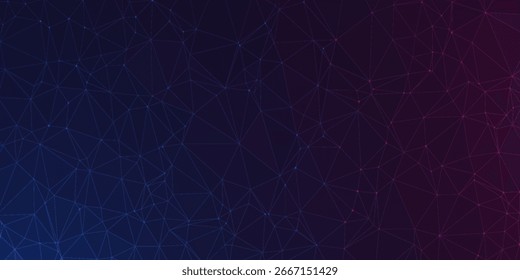 Abstractas espacio poligonal bajo fondo oscuro de polietileno con puntos y líneas de conexión. Estructura de conexión. Representación 3D