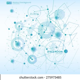 Abstract polygonal space low poly background with connecting dots and lines. Connection structure. Vector science background. Futuristic HUD background. Business abstract Vector illustration