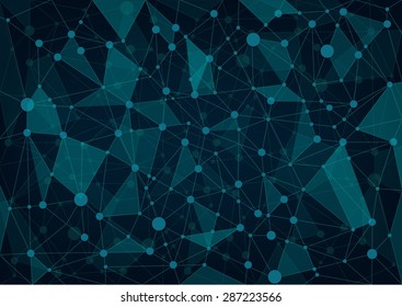 Abstract polygonal space low poly connecting dot and lines