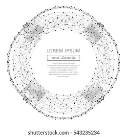Espacio poligonal abstracto de baja vida de polos con puntos de conexión y líneas. Estructura de conexión del concepto de negocio de Wireframe. Ilustración vectorial futurista.