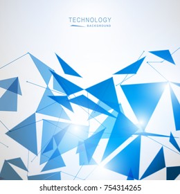 Abstract polygonal space low poly background with connecting dots and lines. Connection structure, Vector illustration futuristic shape science style