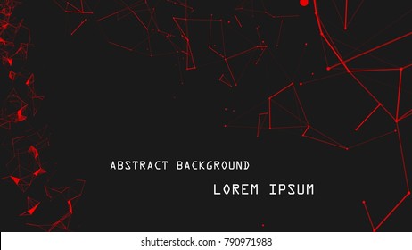Abstract polygonal space low poly dark background with connecting dots and lines. Connection structure.Cybernetic dots, creative banner.Vector illustration.