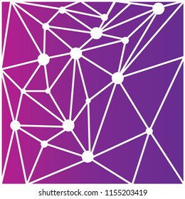 Abstract polygonal space polygon on purple background.vector