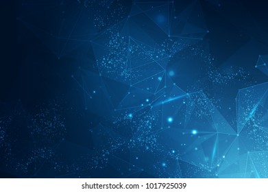 Abstract polygonal space. Triangles with connecting dots and lines. Background concept for your design