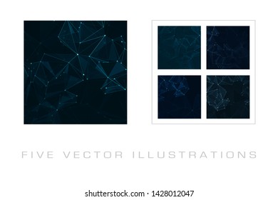 Abstract polygonal spaces. Backgrounds with connecting dots and lines. The concept illustrations