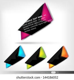 Abstract polygonal speech banner with black color