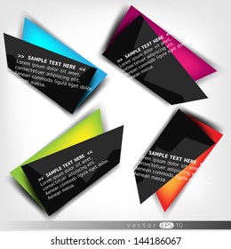 Abstract polygonal speech banner with black color